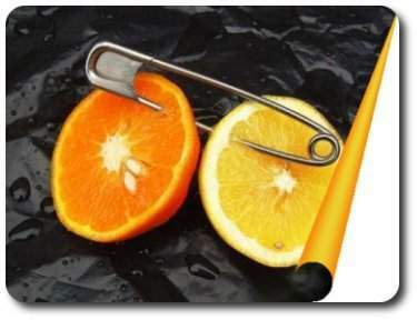 media naranja, medio limón